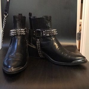 Black moto/western booties